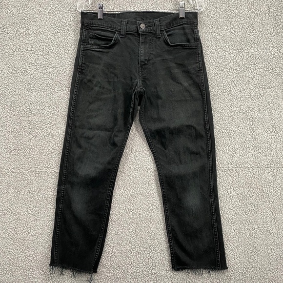 Levi's Jeans  Womens 511 Black Cropped Size 30 5 Pocket Button Zip Closure - Picture 1 of 8